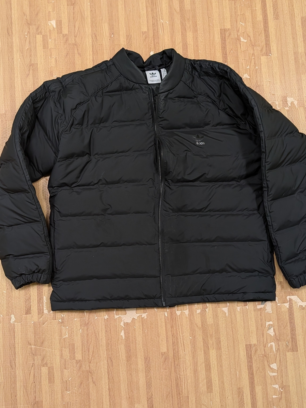 adidas Black Men's Puffer Jacket Lightweight Quilted Bomber